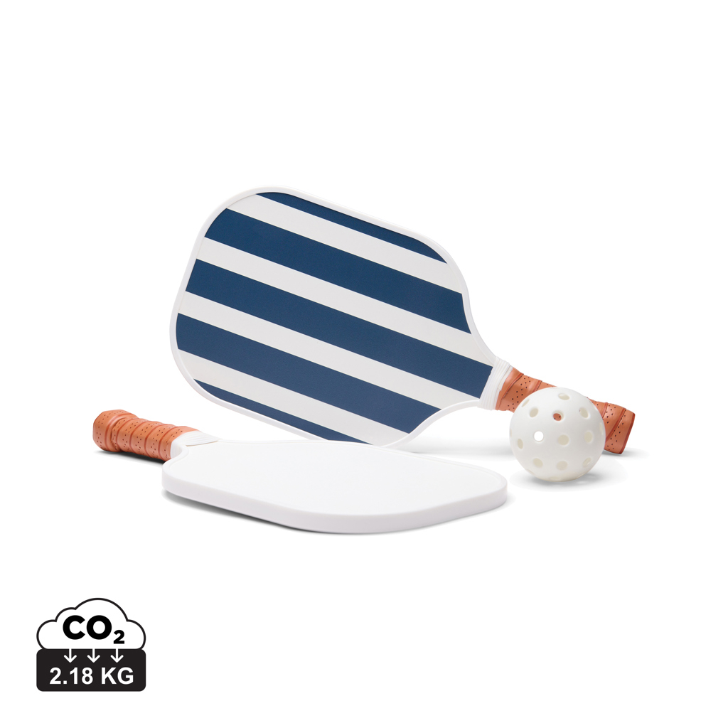 Jeu de pickleball personnalisé en bois Lagoa bleu marine et blanc